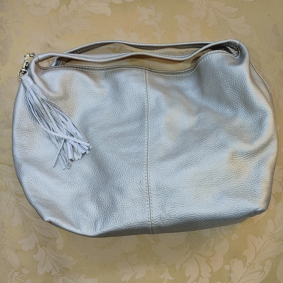 Coldwater Creek genuine leather Gold Metallic Essential Mini Hobo Bag - Picture 1 of 2